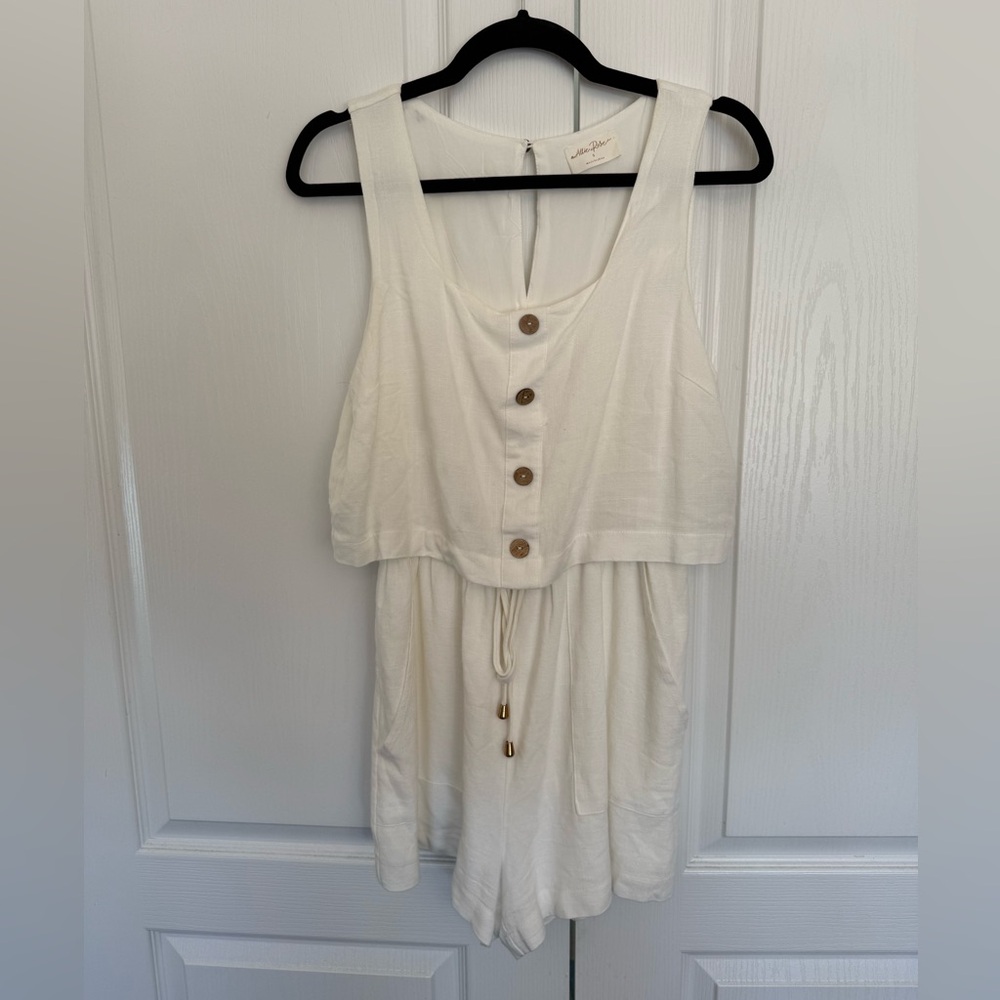 Allie Rose White Sleeveless Romper